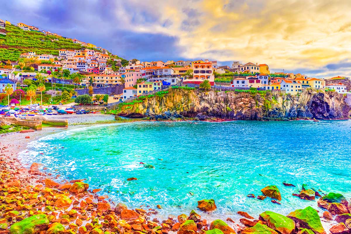 Spiaggia di Madeira in Portogallo.