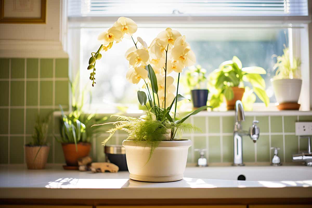 Orchidea in bagno.