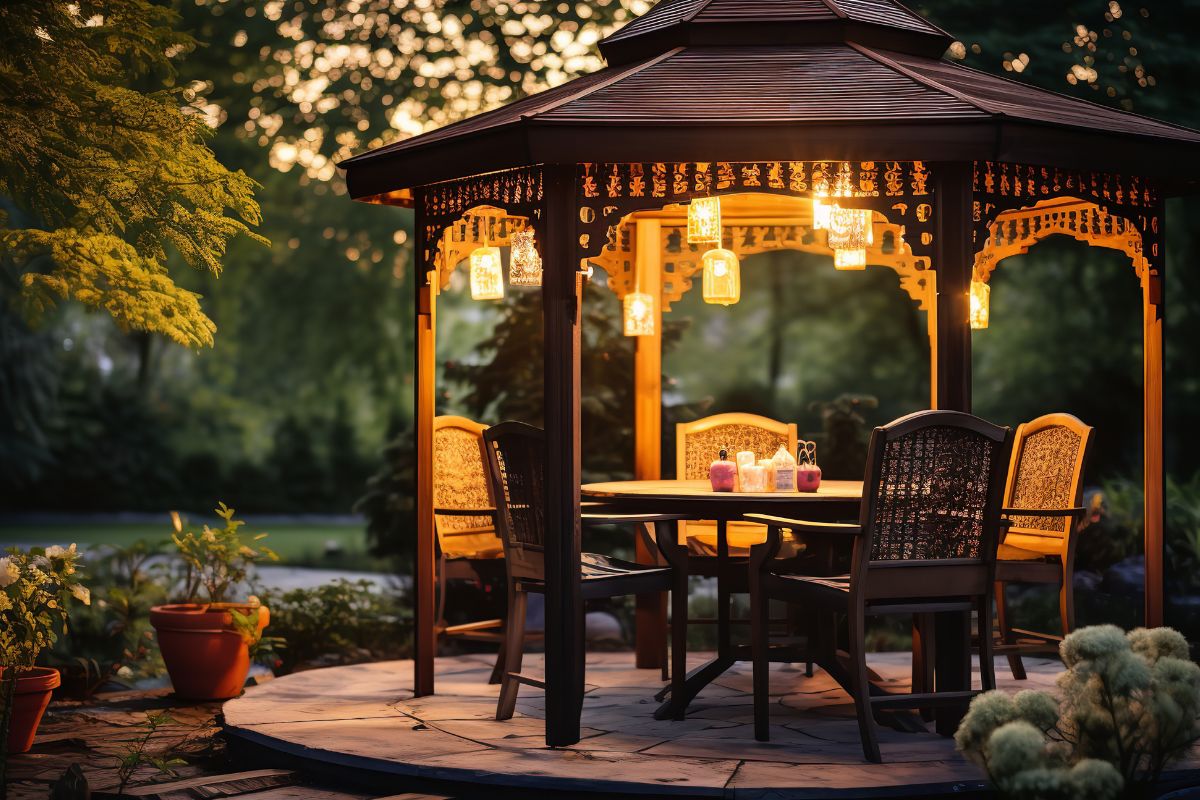 illuminare il gazebo nelle serate estive