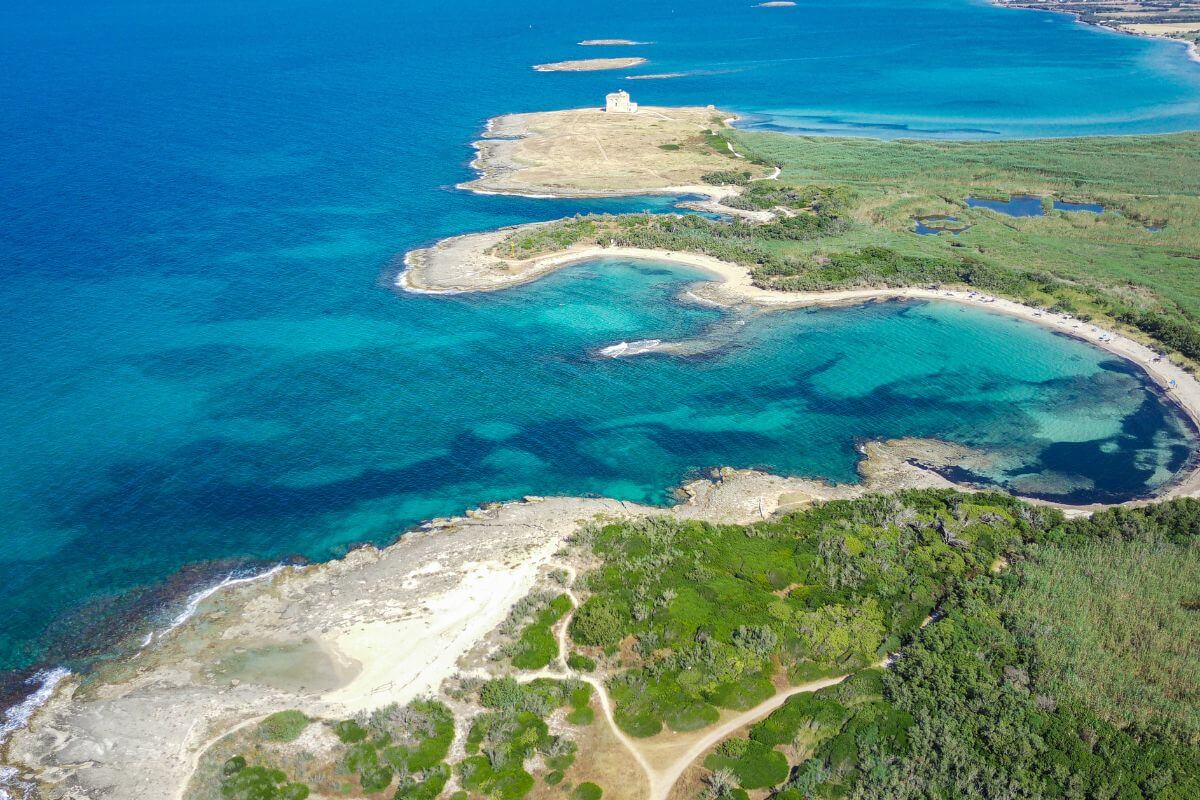 Veduta aerea della riserva naturale di Torre Guaceto