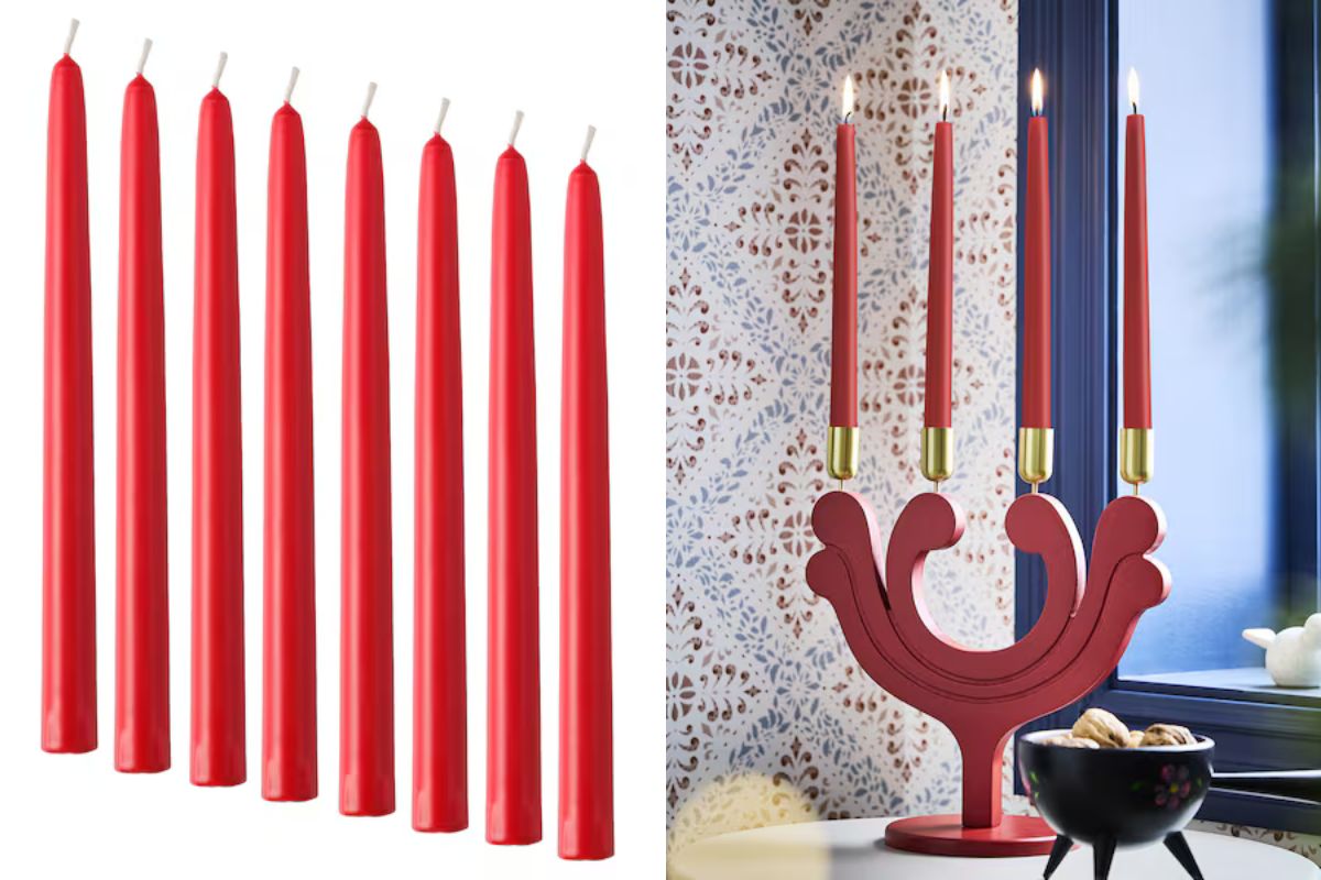 candele rosse di Ikea per Natale