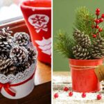 Pigne per decorare i vasi per Natale