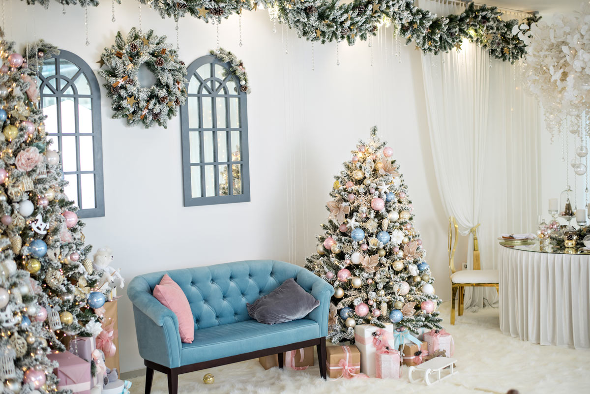 salotto stile shabby per Natale