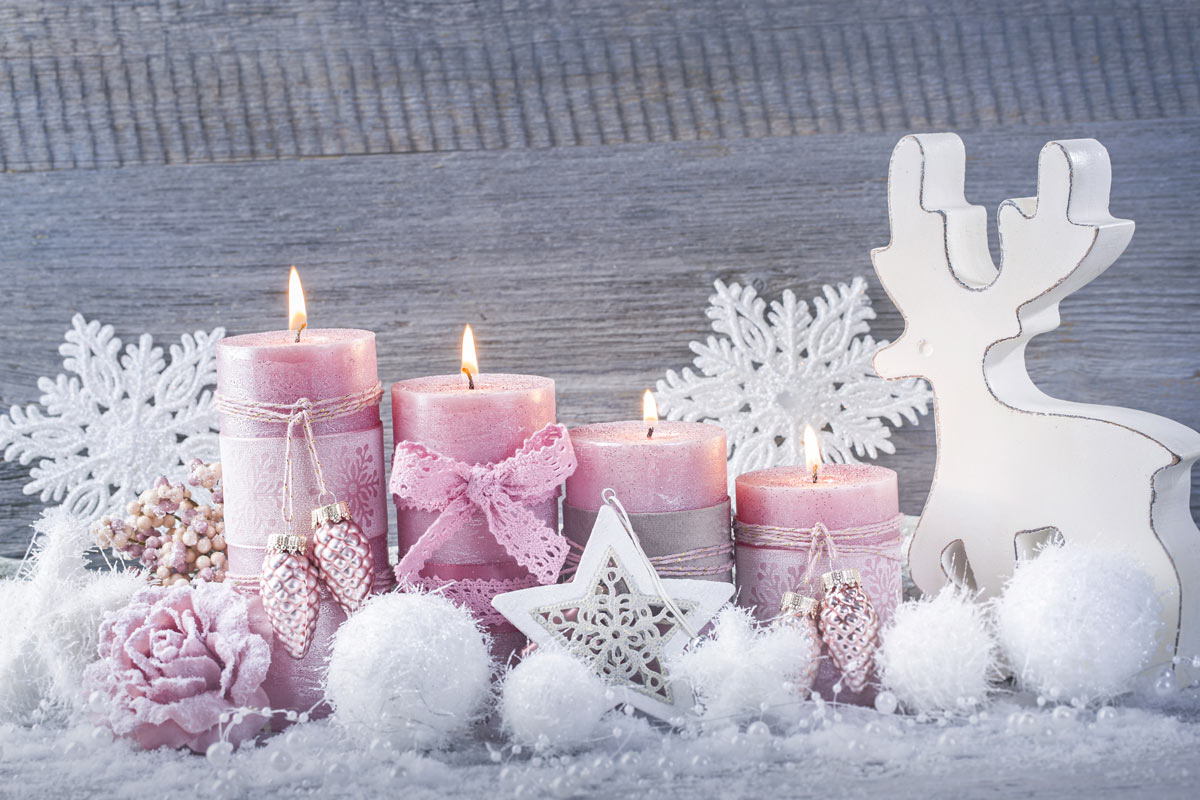 candele natalizie in stile shabby chic